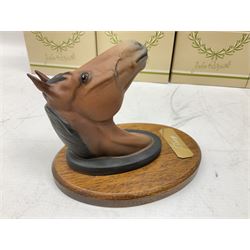 Beswick set of horse head wall plaques 'Champions all', comprising Arkle no.2700, The Minstrel no.2701, Red Rum no.2702, Troy no.2699, all with original boxes