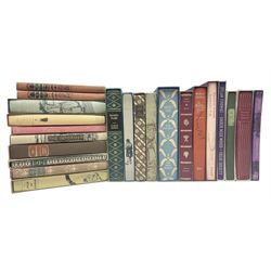 Folio Society; twenty two volumes, to include Vanity Fair, The Riddle of The Sand, The Necklace & Other Stories, Under Milk Wood, Barnaby Rudge etc 