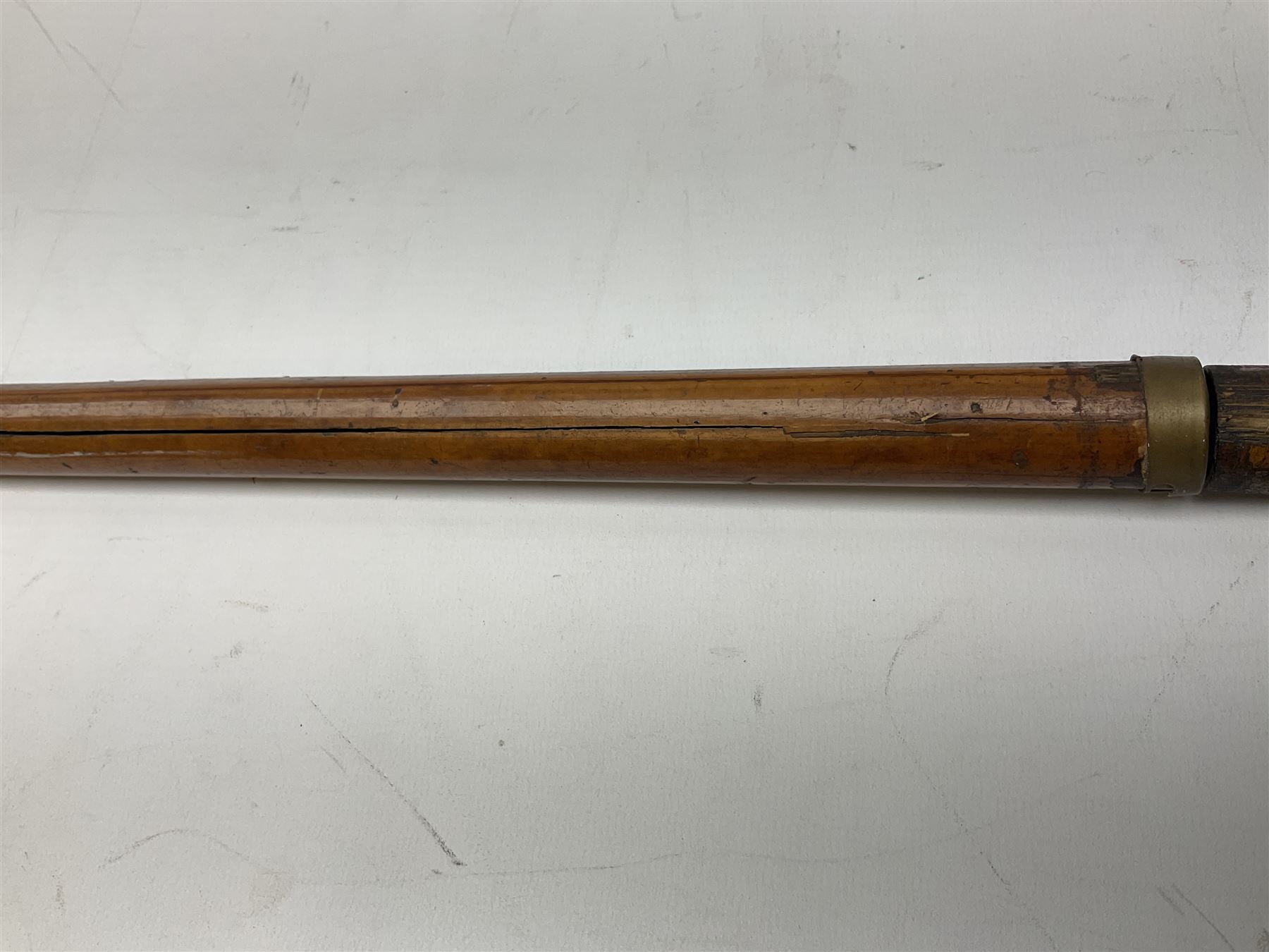 Late 19th/early 20th century sword stick/walking cane with 38cm fullered steel blade 85cm overall