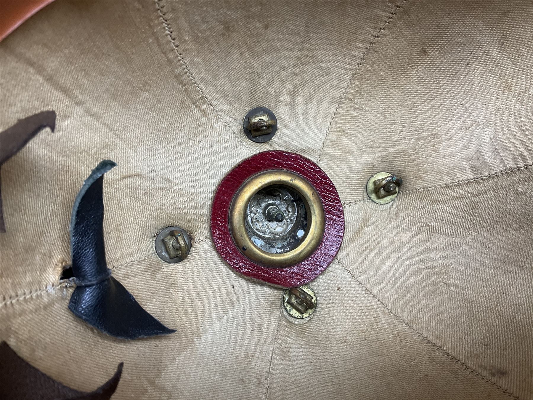 Victorian British Army South Lancashire Regiment 1st Volunteer Battalion other ranks blue cloth home service helmet with helmet plate, spike and chinstrap