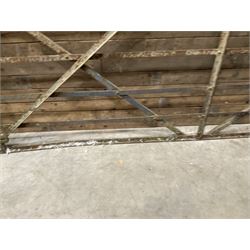Large wrought metal country driveway or field gate (W324cm, H125cm)and a similar pedestrian gate (W110cm, H108cm)