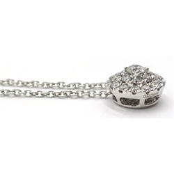  18ct white gold diamond pendant necklace hallmarked  