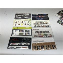 Queen Elizabeth II mint decimal stamps, mostly in presentation packs, face value of usable postage approximately 300 GBP