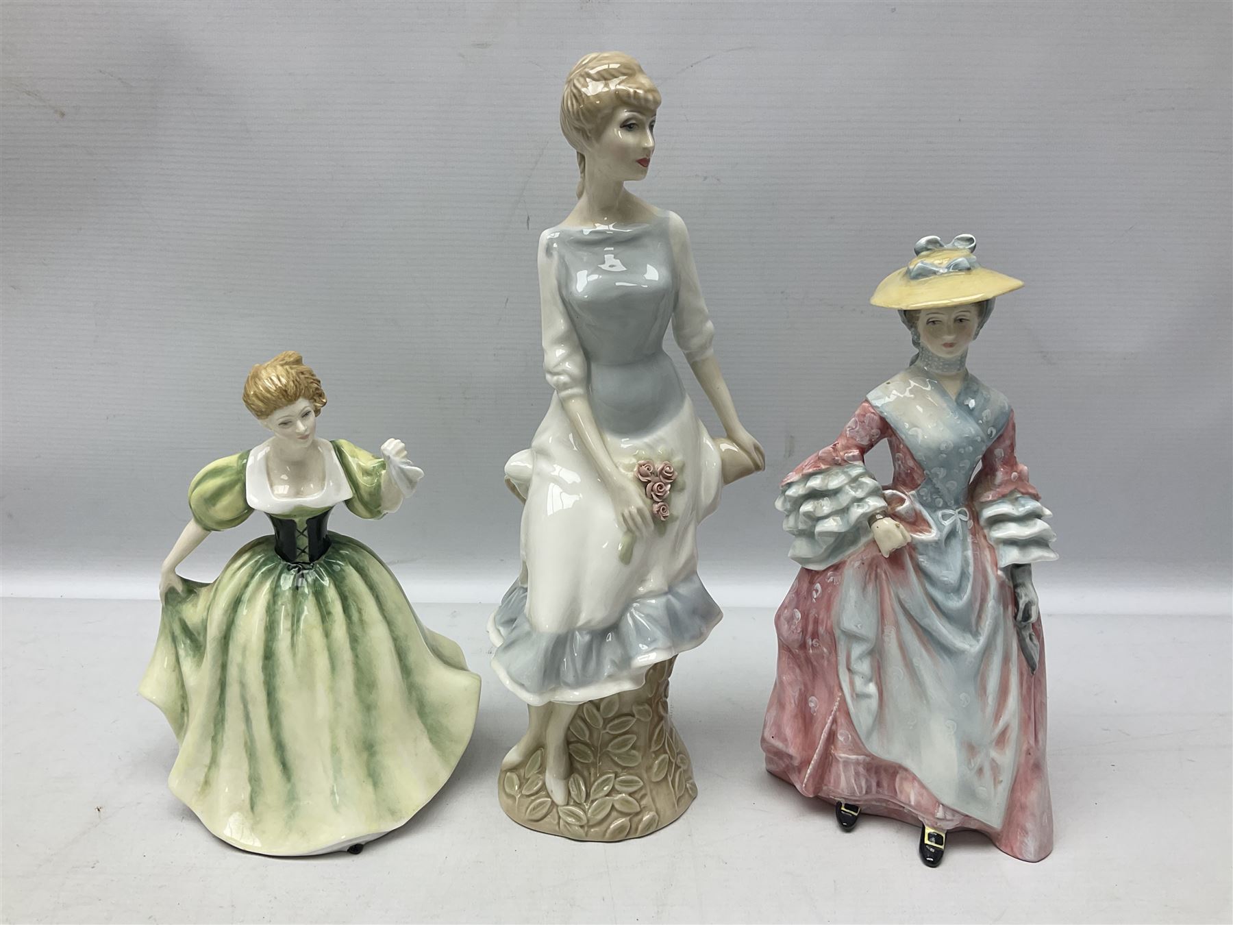 Six Royal Doulton figures, to include Mary Countess Howe no.HN3007, Sweet Sixteen no. HN3648, The Peggy Davies Collection Lily no.HN3902, four with original boxes 