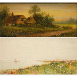 Fred Hines (British 1875-1928): Landscape with Thatched Cottage, oil on board signed; toge...