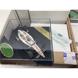 Heritage - thirty-five die-cast model racing cars comprising twenty-five Heritage Formula 1 1:43 scale models including Ferrari, Lotus, Yamaha etc; and ten Special Edition models including Williams Renault Ayrton Senna, David Coulthard and IndyCar, etc with certificates; and a Heritage Classics Damon Hill helmet; all in display boxes, many with original packaging (36)