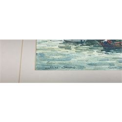 Chin Chung (Chinese b.1933): Harbour Scene, watercolour signed 13cm x 18cm