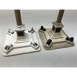 Five Lilliput Lane models from the 'Britain's Heritage' collection, comprising The Royal Albert Hall, Windsor Castle Round Tower, Eros and Nelson's Column and another snowed, all boxed