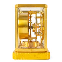 Jaeger-Le-Coultre, Atmos bracket clock, gilt brass case with glazed top and sides, silvered chapter ring with the numerals interspaced with batons, serial number 35125, H24cm