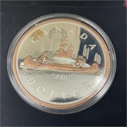 Royal Canadian Mint 2018 'Big Coin Series Dollar' five ounce fine silver coin, cased with certificate