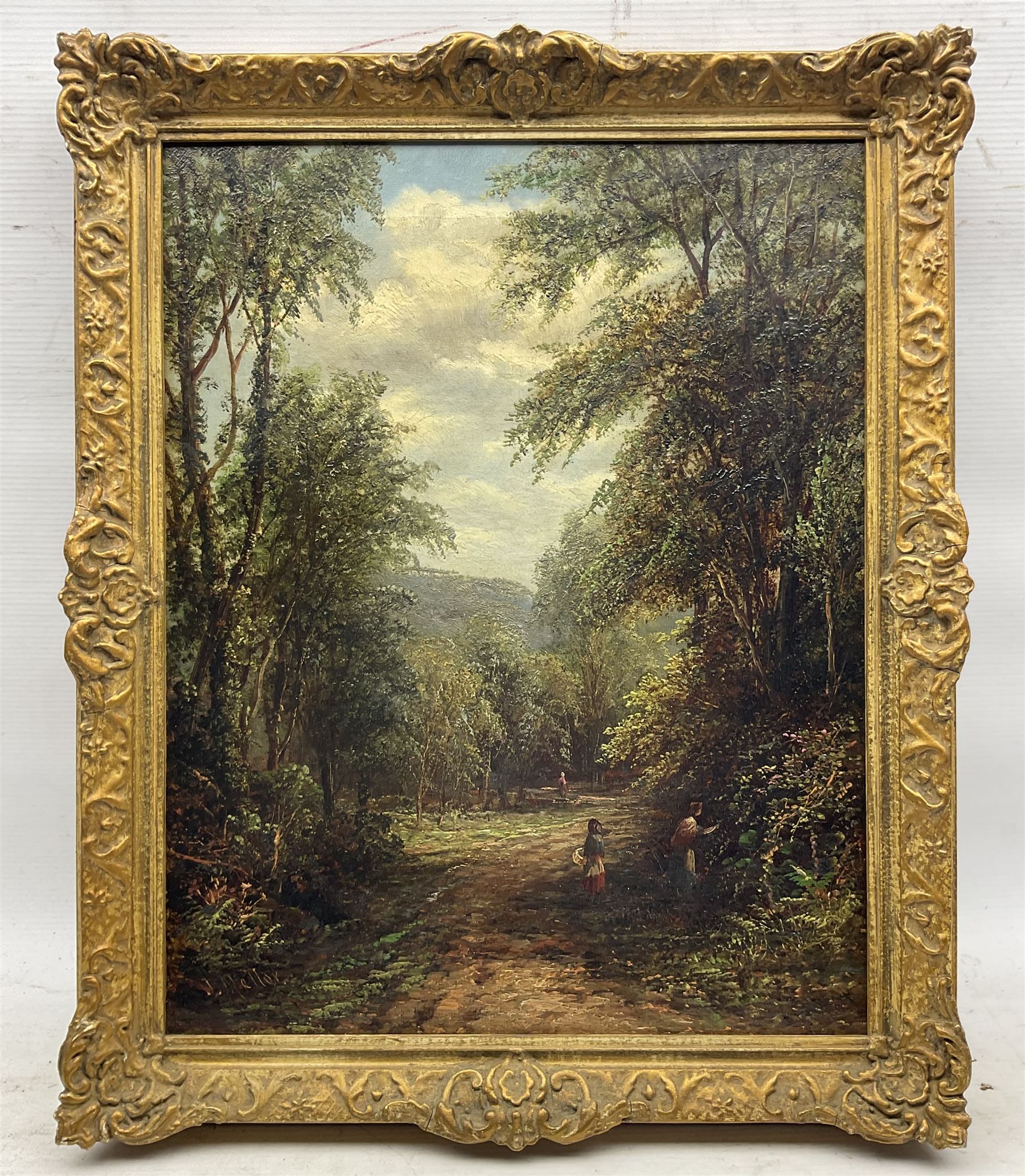 Joseph Mellor (British 1850-1885): 'Path through the Wood - Horsforth', oil on canvas signed, titled verso 44cm x 34.5cm 