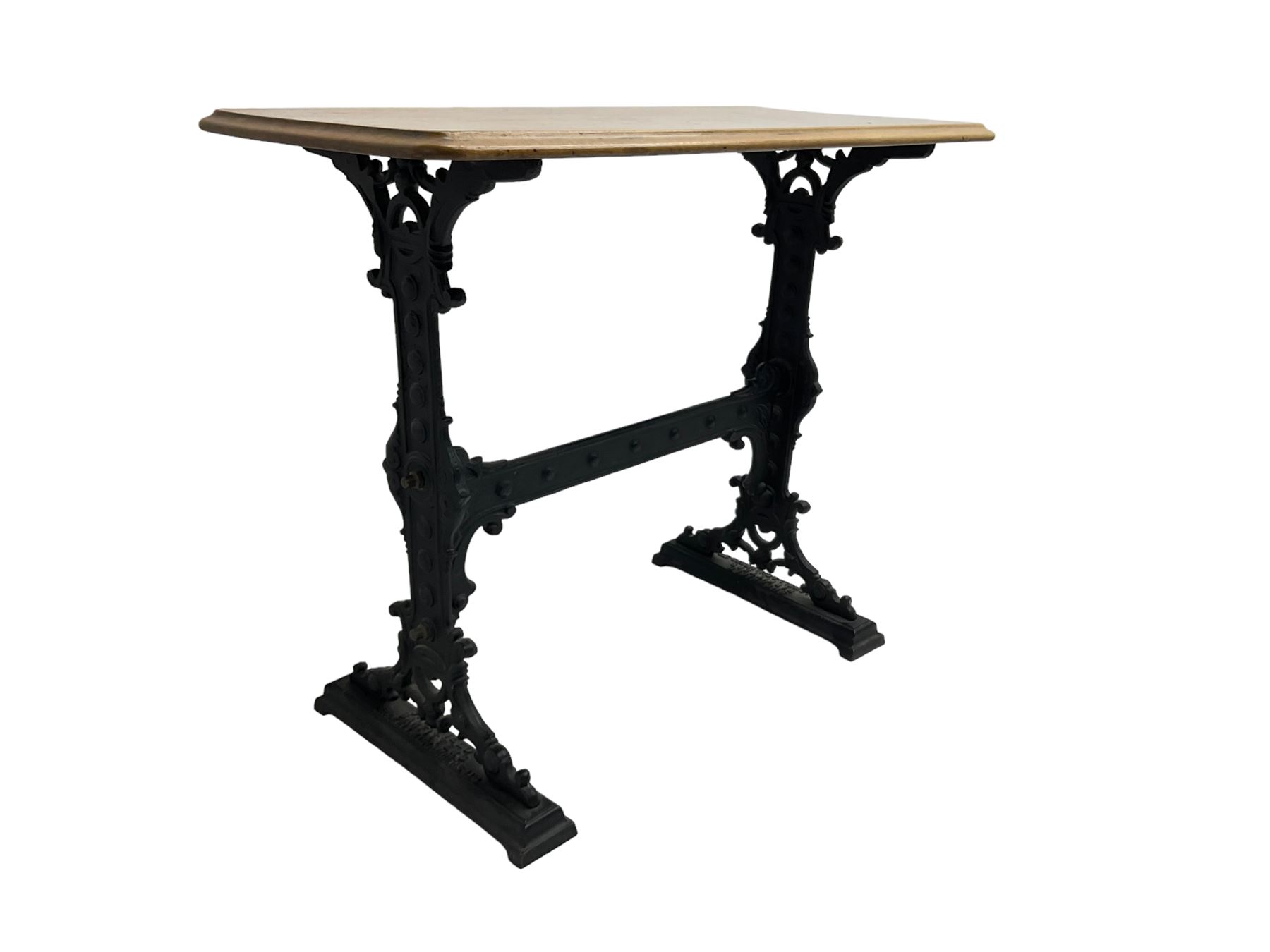 'Sheffield Bar Fitters' Caskell & Chambers Ltd. - walnut and cast iron table 