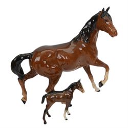 Ten Beswick horse figures, Shetland pony 1648, Foal 915, Connemara etc  
