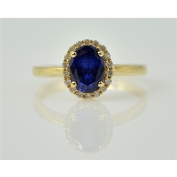  Gold blue stone cluster dress ring hallmarked 14ct  