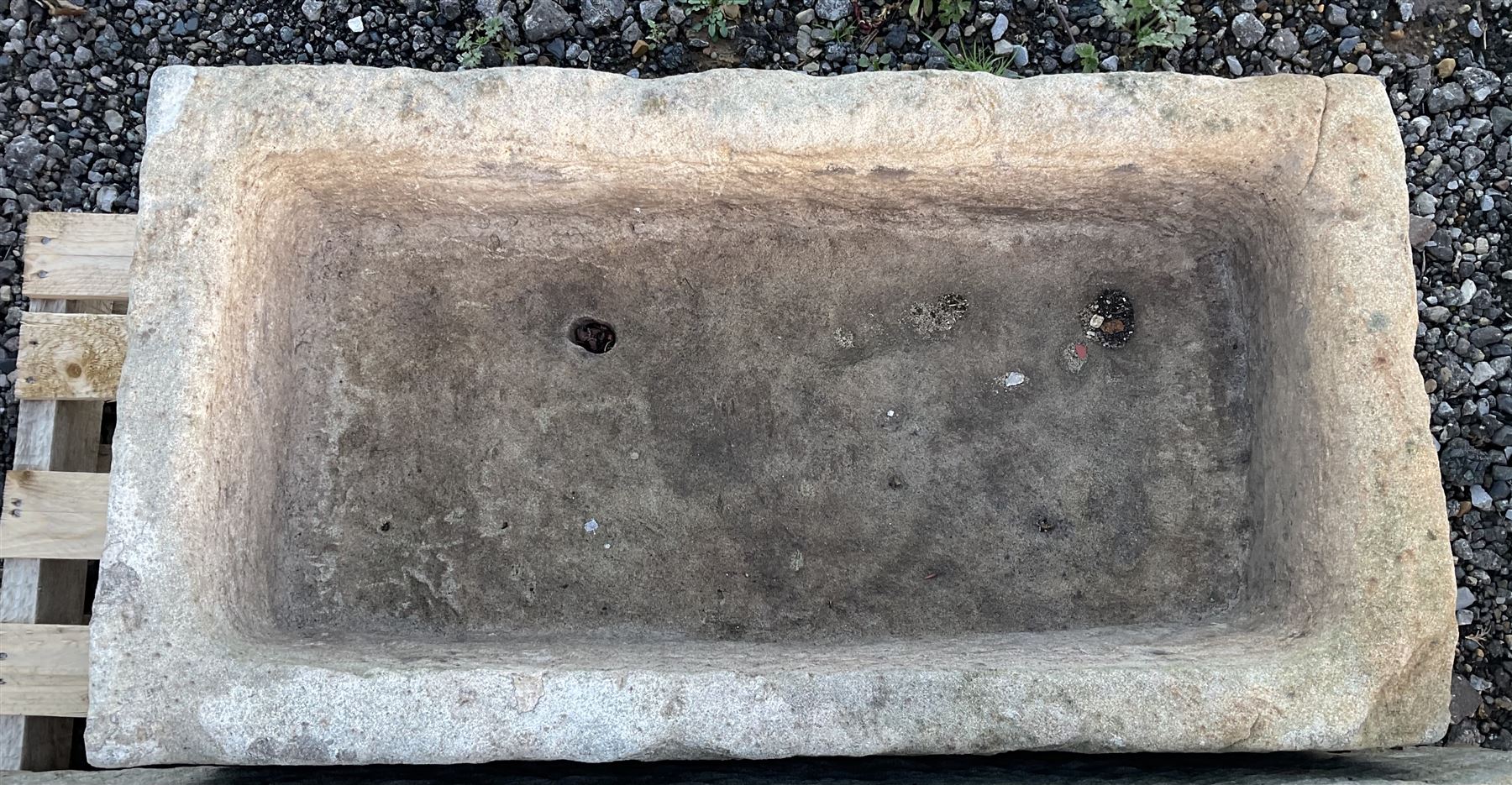 Small 19th century rectangular stone trough - THIS LOT IS TO BE COLLECTED BY APPOINTMENT FROM DUGGLEBY STORAGE, GREAT HILL, EASTFIELD, SCARBOROUGH, YO11 3TX