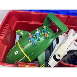 Collection of 1990s toys, including Biker Mice from Mars, Teenage Mutant Ninja Turtles, Thunderbirds etc in three boxes 