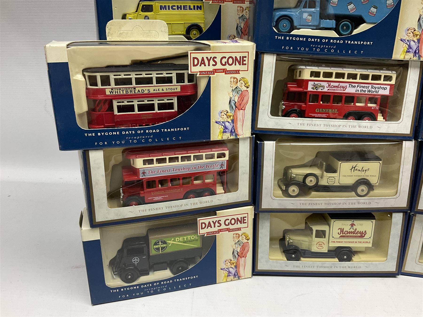 Collection of Days Gone/ Lledo die-cast models including eighteen The Bygone Days of Road Transport, twenty-three Days Gone and twenty-one Hamleys, all boxed (62)