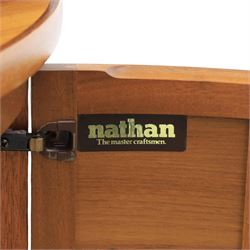 Nathan - 'Squares' corner cabinet, two shelves above an open recess with signature square panelled cabinet doors