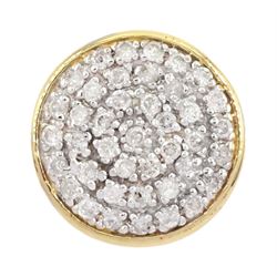 14ct gold pave set round brilliant cut diamond pendant