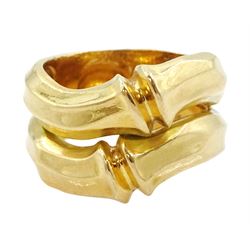 Cartier 18ct gold 'Bamboo' ring, Sheffield 1992, boxed