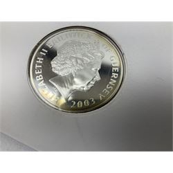 Eight coin covers including, 'Her Majesty Queen Elizabeth II 70th Birthday' containing a 1996 Canadian one ounce silver coin, three coin covers commemorating the 21st Birthday of HRH Prince William each containing a silver coin, '1895 1952 A Tribute to HM King George VI' containing a South Africa 1952 five shilling coin, 'The Notting Hill Carnival' containing a 1998 fifty pence etc (8)