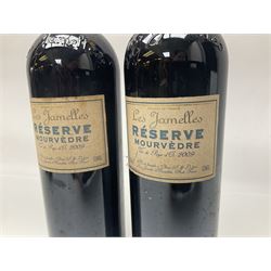 Mixed wine, comprising two bottles Les Jamelles 2009 Reserve Mourvedre, 750ml 13.5% vol, Joan d'Anguera 2015 Altaroses, 75cl 14% vol, Roc de Lussac 2010, Lussac-Saint-Emilion, 750ml, 14% vol and Rhebokskloof, 1997 Gamay Noir, 750ml, 13.5% vol (5)