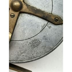 D. Slater, Newark, wood, alloy and brass star-back centre pin reel,  together with three other wooden/alloy reels including Edge Elite, Milbro Pelican and one other 