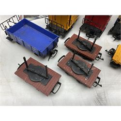 Three LGB (Lehmann Gross Bahn) G scale, gauge 1, rolling stock wagons, comprising two Lake George and Boulder wagons and an Auto Express wagon, together with a LGB passenger coach, other LGB rolling stock and a Lehmann Rigi900 ski lift