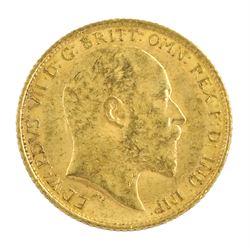 King Edward VII 1907 gold half sovereign coin, Sydney mint