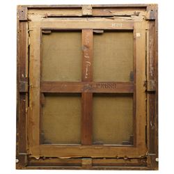 Attrib. Sir Godfrey Kneller (German/British 1646-1723): Quarter-Length Portrait of a Young Gentleman wearing a Full-Bottomed Wig possibly Philippe II Duke of Orléans, 18th century oil on canvas unsigned, attributed on the mount 74cm x 62cm, housed in giltwood frame with foliate moulding, overall 90cm x 77cm
Notes: portraits of young men were often commissioned around this age to mark their coming of age or entry into society. Inscription verso could reference Philippe II Duke of Orleans