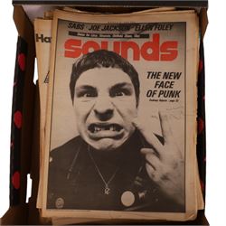 1980s 'Sounds' music magazines, approximately two-hundred and seventy spanning the years 1980-1986