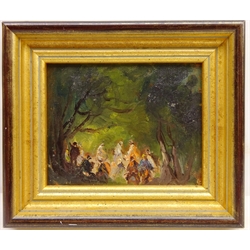 Ritual Dance in the Wood, 20th century oil on canvas board unsigned 14.5cm x 18cm  