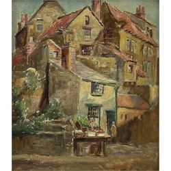 Owen Bowen (Staithes Group 1873-1967): New Road Robin Hood's Bay, oil sketch on canvas board unsigned 34cm x 29cm
