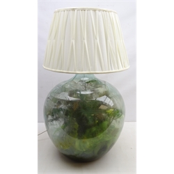  Glass Demi John converted to a table lamp with closed terrarium, H79cm  overall   