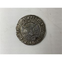 Henry VIII hammered silver groat coin 