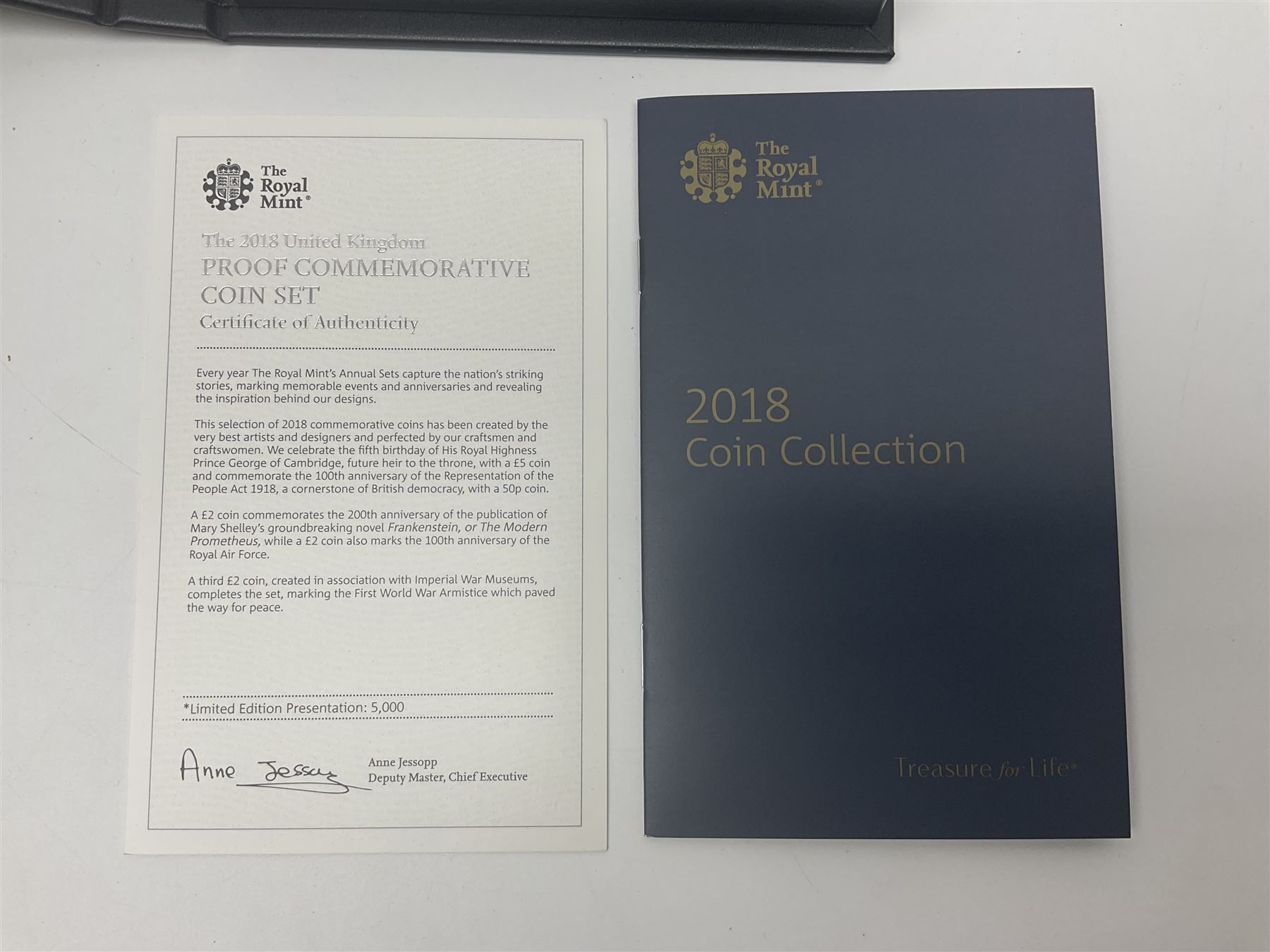 The Royal Mint United Kingdom 2018 proof coin set, commemorative edition, cased with certificate