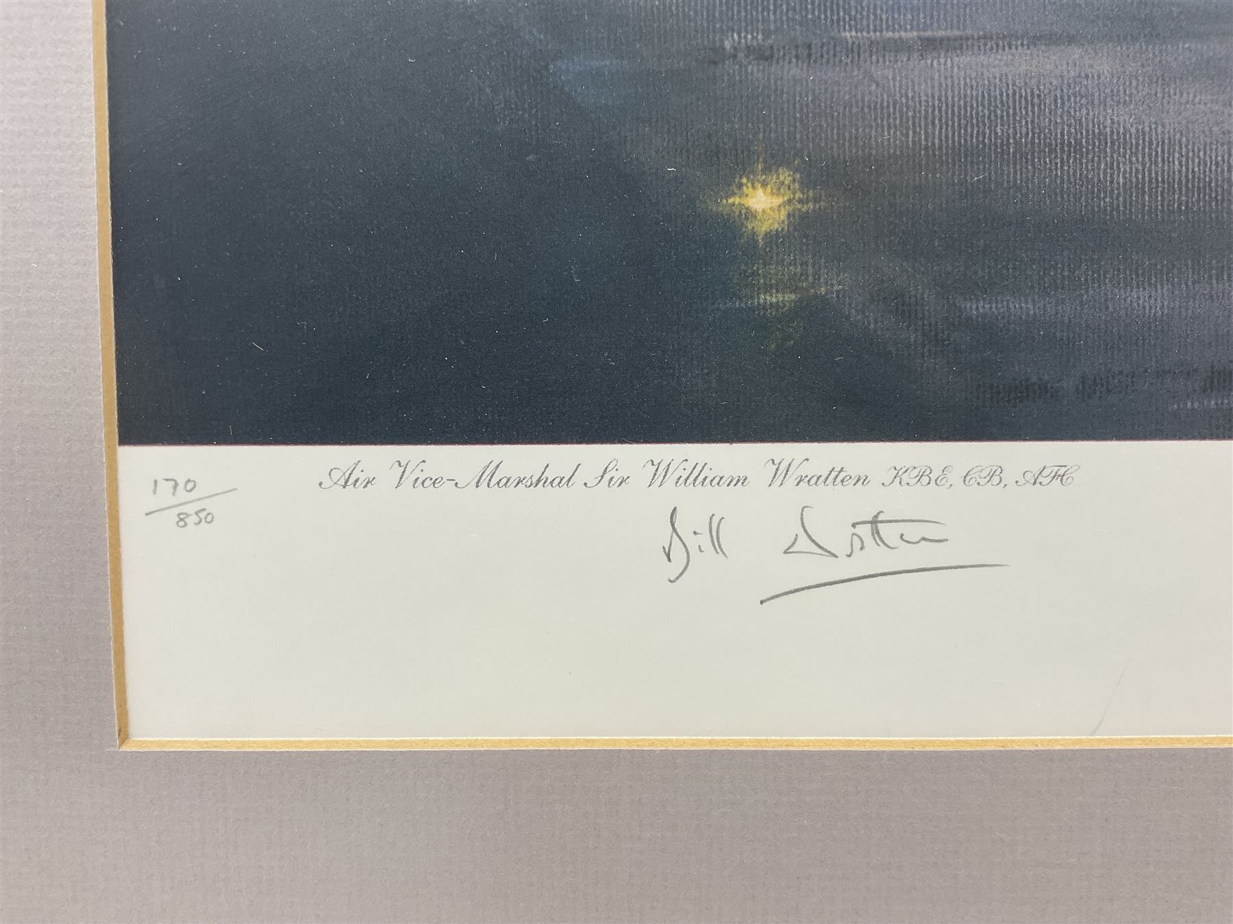 Collection of aviation prints, including Frank Wooton: Operation Desert Storm, signed in pencil; John Diamond: Tens, signed in pencil; Gerald Coulson: Lancaster Bomber; and Barrie AF Clark: Spitfire (4)