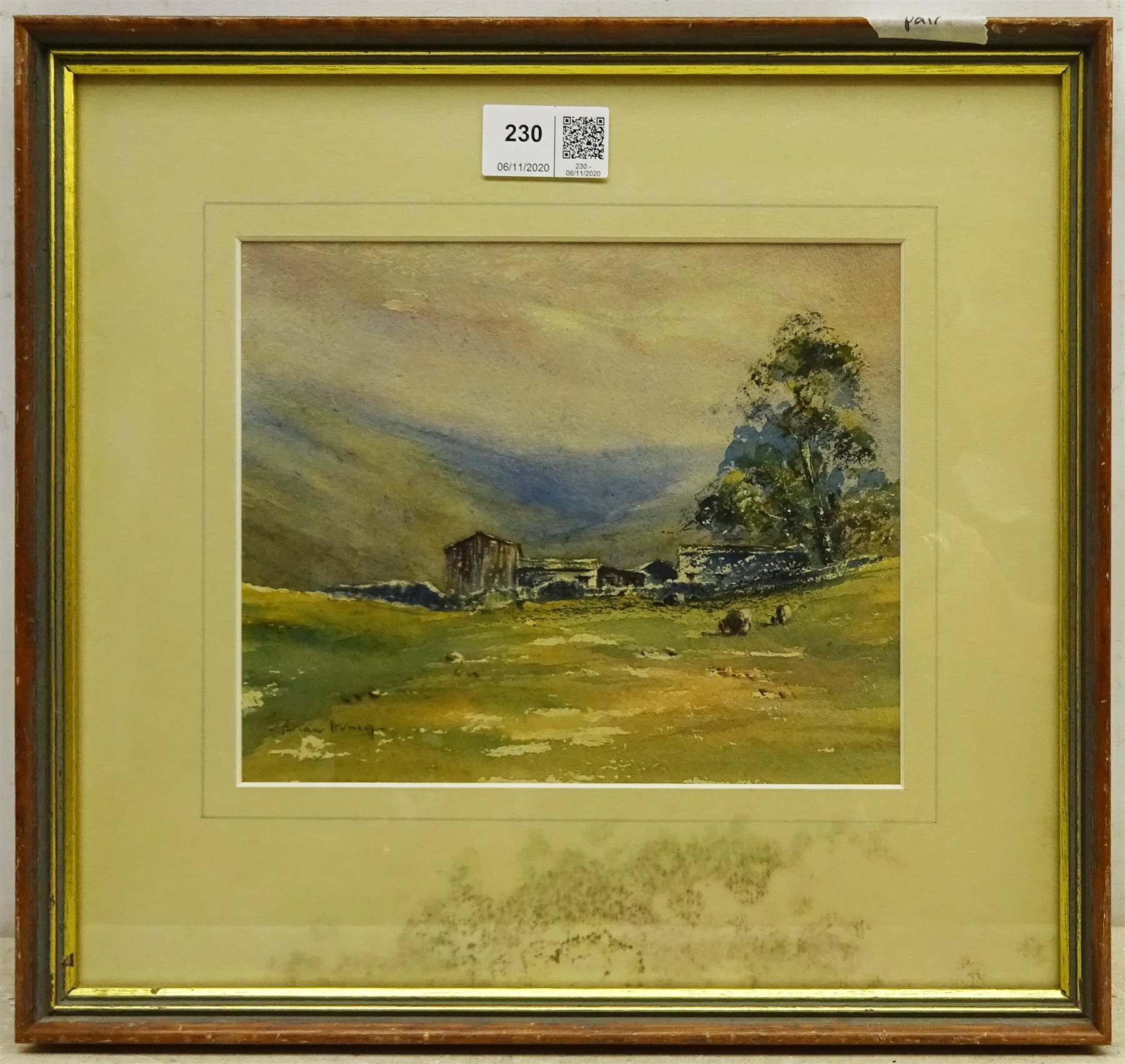 Brian Irving (British 1931-2013): Yorkshire Dales Barns, pair watercolours signed, artist's studio labels verso 16cm x 20cm (2)