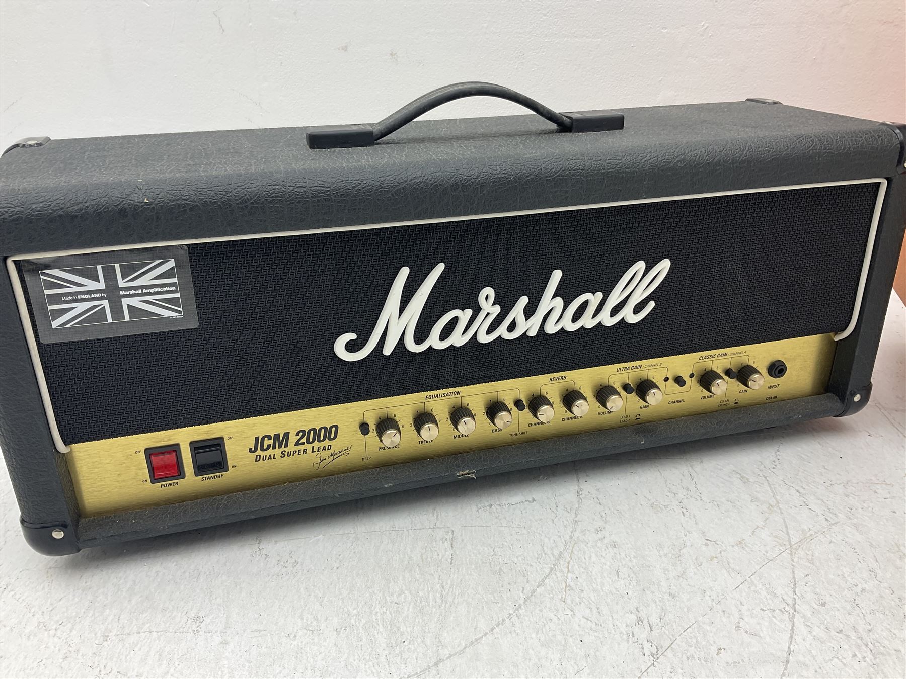 Marshall JCM 2000 dual super lead guitar amplifier head and a Marshall 1936 lead 2x12 speaker