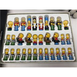 Three Mattel carded Harry Potter dolls - Harry, Hermione & Dumbledore; Vivid Imaginations Take That Robbie doll; all boxed; three Manchester United figures of players (one boxed); and The Simpsons 3-D Chess Game; boxed