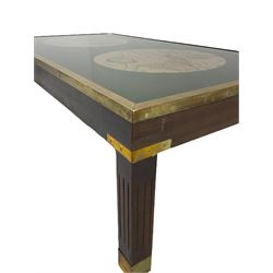 Late 20th century mahogany and brass bound map table