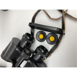 Pair of Russian USSR 6NB 7 x 50 binoculars no.322195 in carrying case; and pair of Russian USSR 6NU5 8 x 30 binoculars with light filters and neck strap with cover no.861370 in carrying case with certificate dated 1986 (2)
