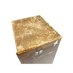 Black finished monocular microscope by Prior London No. 17372,  with pitchfork base and rack and pinion focusing, in original fitted wooden case with additional lenses, H32cm, together with Watts dumpy level, no. 116249, in a leather case