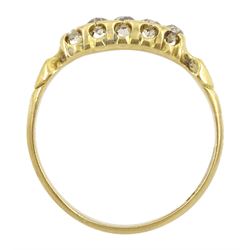 Early 20th century 18ct gold graduating five stone old cut diamond ring