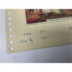 Six original Liebig watercolour illustrations: 'Theatre des Singes'