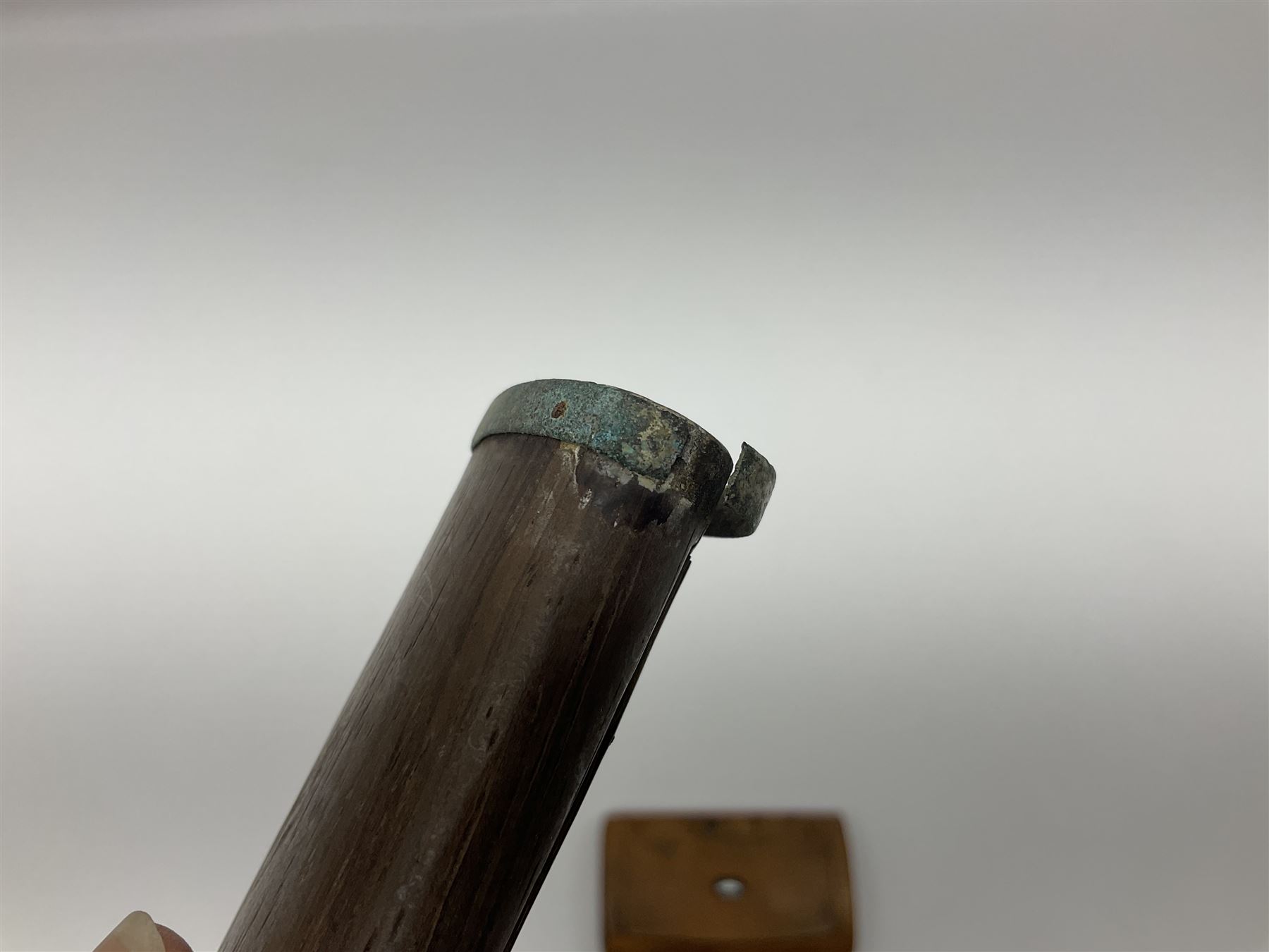 Five snuff boxes, including novelty snuff box in the form of a shoe, pierced example, rectangular hinged lid with white metal decoration and two others  