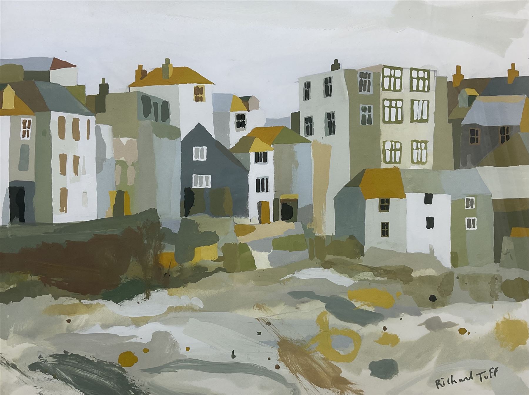 Richard Tuff (British 1965-): 'View From the Beach - St Ives', gouache on paper signed, titled verso 36cm x 48cm 