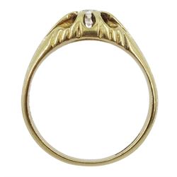 9ct gold single stone diamond ring, Birmingham 1988, diamond 0.25 carat