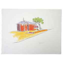 Nelson Rolihlahla Mandela (South African 1918-2013): 'My Robben Island' - ' 'The Church' 'The Lighthouse' 'The Cell' 'The Window' 'The Harbour' 'Motivation', set of six lithographs in colours signed and numbered EP 5/10 edition 500 in pencil with blindstamp, pub. by the Belgravia Gallery, 2002,  66cm x 50cm, together with original box (6) (unframed)
