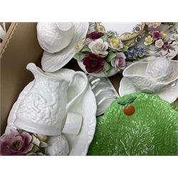 Wedgwood and Coalport 'Countryware' pattern ceramics, to include teapot, toast rack, napkin rings, jug, oval dish, sauce boat and saucer, etc, together with other ceramics to include Hornsea Fauna vase, Sylvac Apple Blossom pattern bowl, Sylvac jug in the form of a sack, no. 406, two Nao figures, tea wares, silver plated cutlery etc